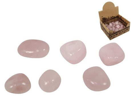 Tumbled rose quartz stones in soothing pink hues, 2-3cm, ideal for healing, decor, and creative projects (50 pcs).