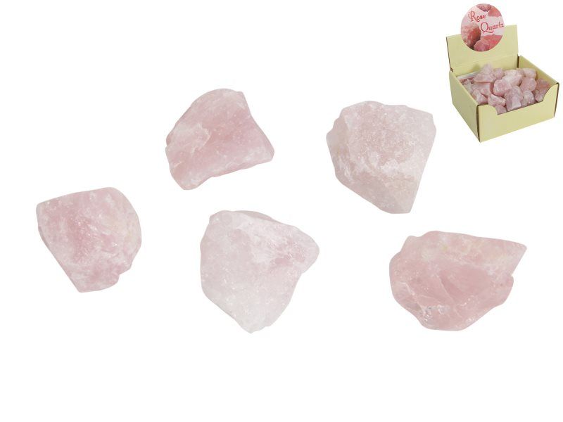 Rose Quartz crystals (4cm, 50pcs) for love, healing, and meditation, perfect for emotional balance and home decor.