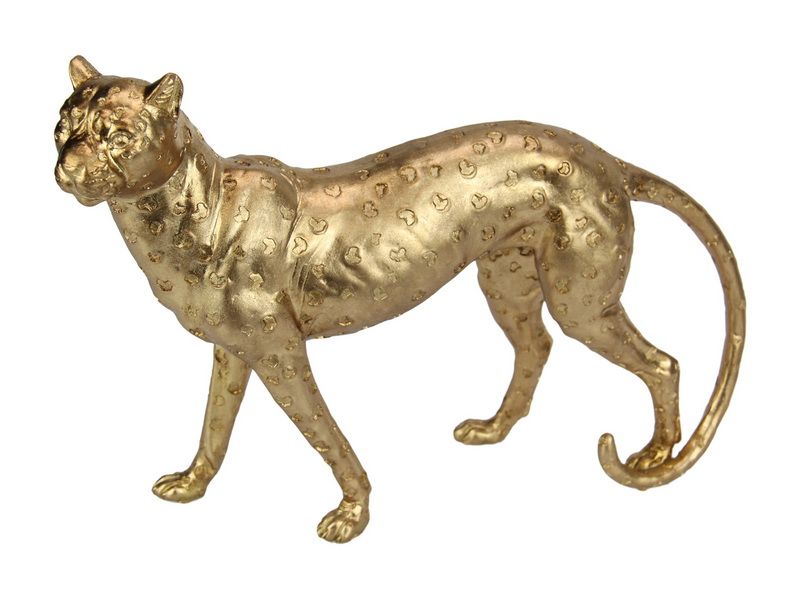 Ornament - Leopard Stalking Gold (32cm)