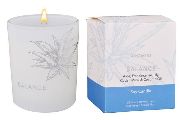 Aromist Balance 160g candle set of 2, crafted with essential oils for a soothing and harmonious home ambiance.