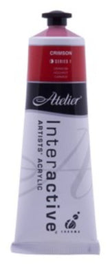 Vibrant Atelier 80ml Crimson acrylic paint for versatile techniques and effortless blending in artistic creations.