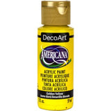 Vibrant 2oz golden yellow acrylic paint for versatile artistic projects, suitable for multiple surfaces and easy to apply.