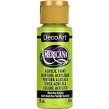 Americana Acrylics 2oz Matcha Green paint in a modern bottle, ideal for versatile crafting and a refreshing matte finish.