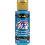 Americana Gloss Enamel in Calypso Blue, a vibrant, multi-surface acrylic paint with a glossy finish for arts and crafts.