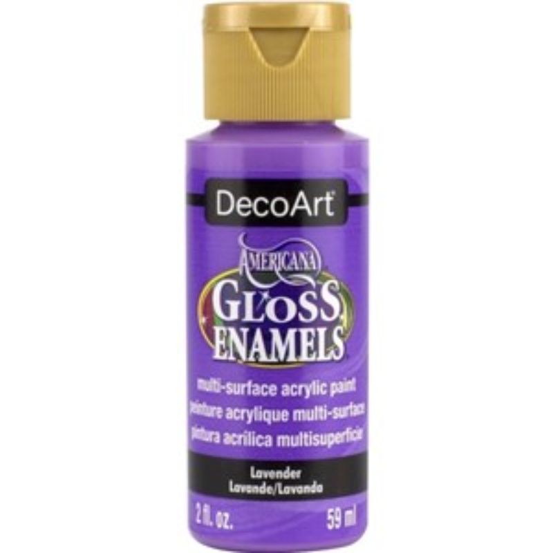 Americana Gloss Enamel in Lavender, a versatile 2oz acrylic paint for vibrant multi-surface crafts and projects.