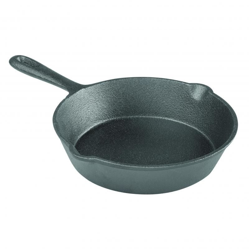 Pre-seasoned 19.5cm Pyrolux Pyrocast Skillet in heavy-duty cast iron for excellent heat retention and versatile cooking.