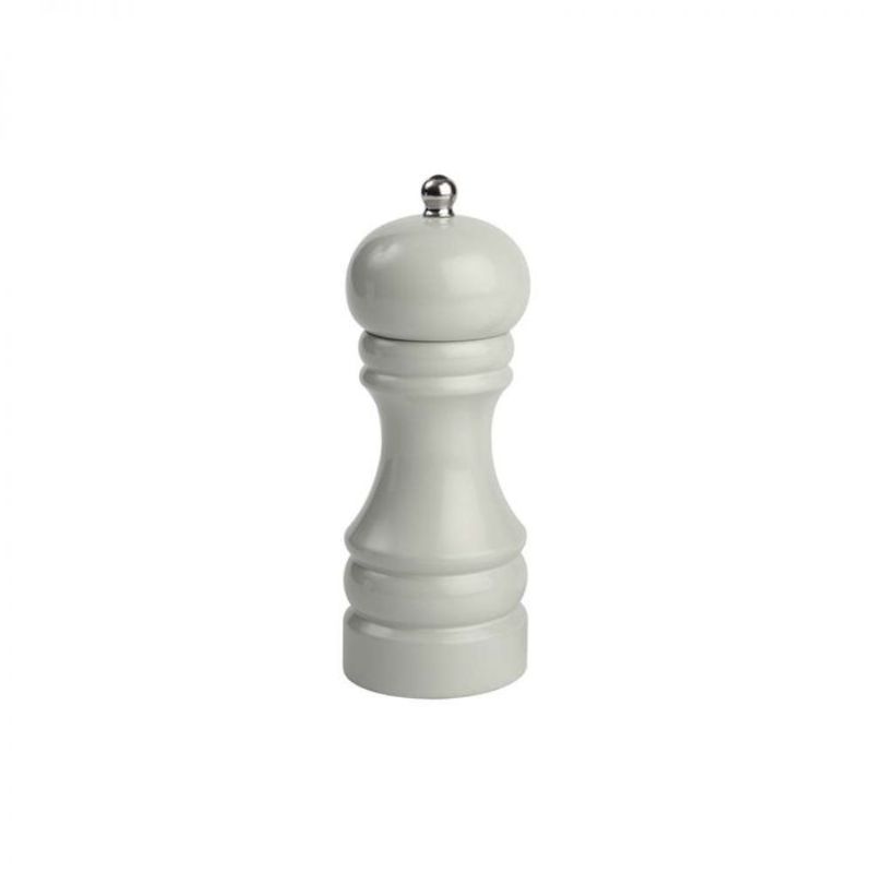 T&G Grey Capstan Pepper Mill (15cm) in Hevea wood with sleek grey gloss finish, ideal for enhancing culinary flavors.