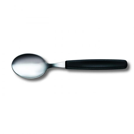 Victorinox black nylon table spoon, 19.8cm, made of durable stainless steel, perfect for soups, cereals, and desserts.