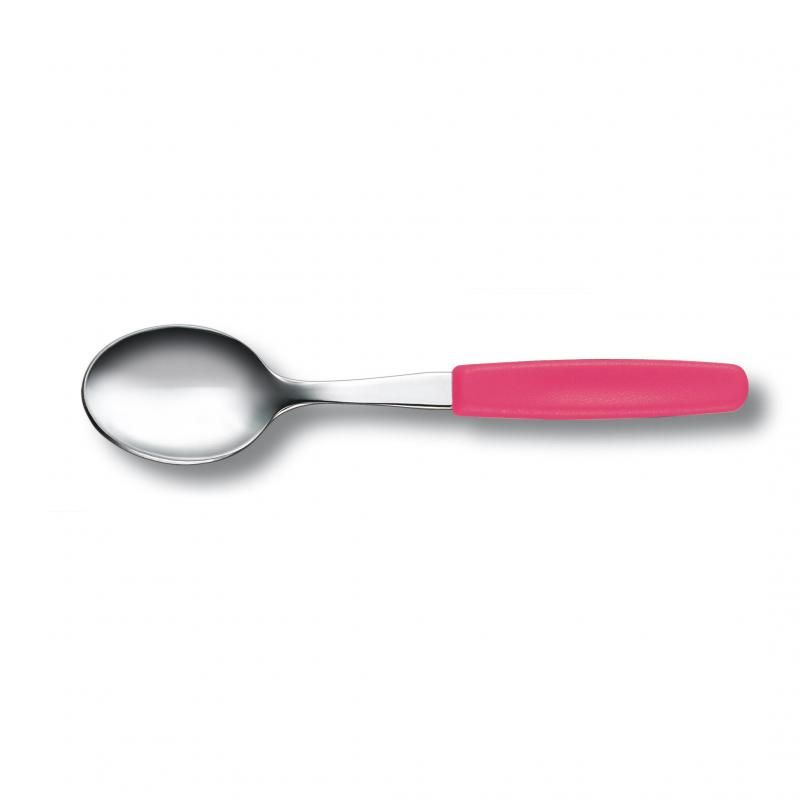 Victorinox Pink Tea Spoon showcasing ergonomic design and premium stainless steel, perfect for elegant dining and everyday use.