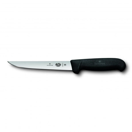 Victorinox 15cm boning knife with a straight wide blade, featuring a non-slip handle and high-carbon steel for precision deboning.