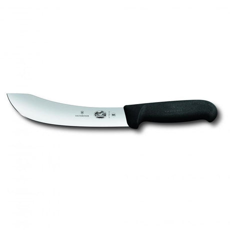 Victorinox Skinning Knife with 18cm stainless steel blade and non-slip Fibrox handle, designed for precision skinning tasks.