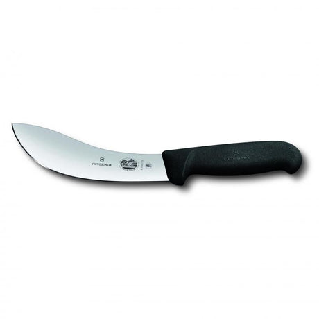 Victorinox Fibrox 12cm skinning knife with sharp stainless steel blade and slip-resistant handle, ideal for butchering and outdoor use.