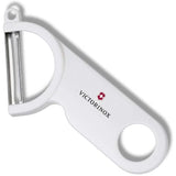 Victorinox Swiss Peeler in white with stainless steel blade, designed for effortless fruit and vegetable peeling.