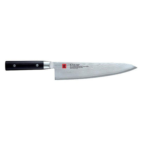 Kasumi Damascus Chef's Knife, 24cm: a stunning Japanese knife with a durable layered blade and comfortable wooden handle.