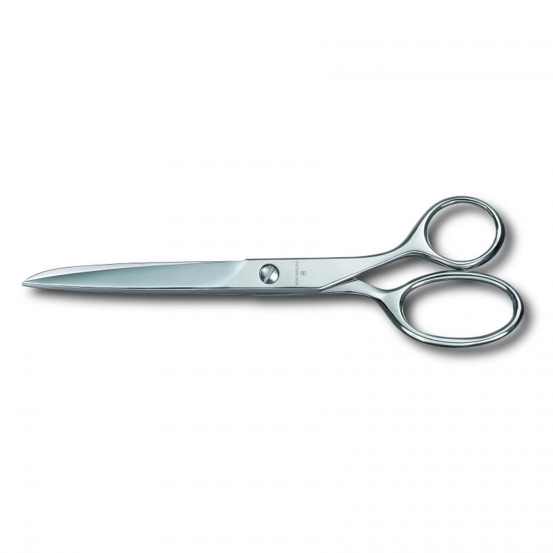 Victorinox 18cm household scissors with nickel-plated blades, ergonomic handle, ideal for cutting fabric, paper, and crafts.