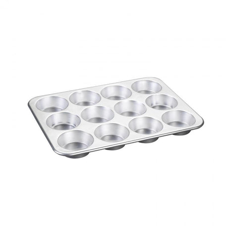 Nordic Ware Naturals® Muffin Pan with 12 cups, made of aluminum for even baking and long-lasting durability.