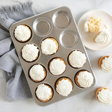 Nordic Ware Naturals® 12-Cup Muffin Pan, pure aluminum for even cooking, rust-resistant, perfect for baking muffins and treats.