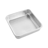 Nordic Ware 8" square cake pan in natural aluminum, perfect for thick brownies and cakes, durable with a lifetime warranty.