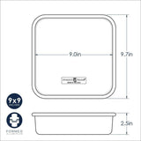 Nordic Ware 9" square cake pan made from durable aluminum, features encapsulated steel rim for even baking.