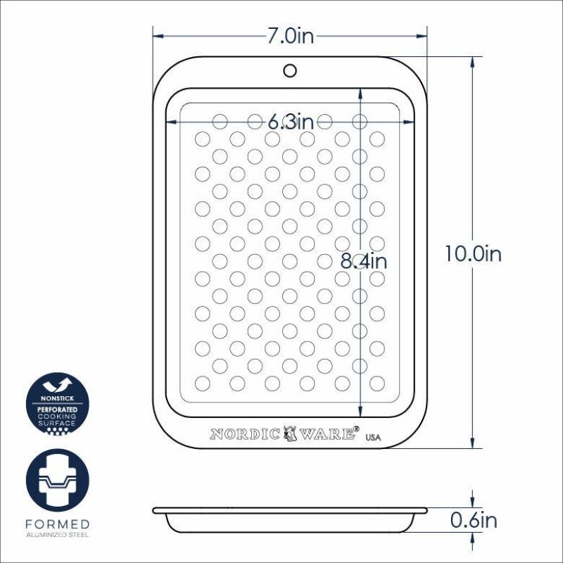 Nordic Ware Nonstick Crisping Sheet for oven, perfect for even browning and easy cleanup, ideal for small spaces.