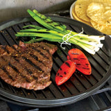 Nordic Ware 12" reversible round griddle featuring heavy cast aluminum, nonstick surface, and versatile cooking options.