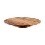 Rustic acacia wood revolving platter, 29cm diameter, perfect for effortless sharing during meals at any gathering.