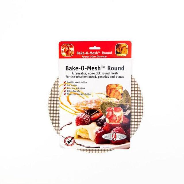 Round BAKE-O-MESH (300MM) for even baking, featuring non-stick, reusable design for crispy bread, pastries, and pizzas.