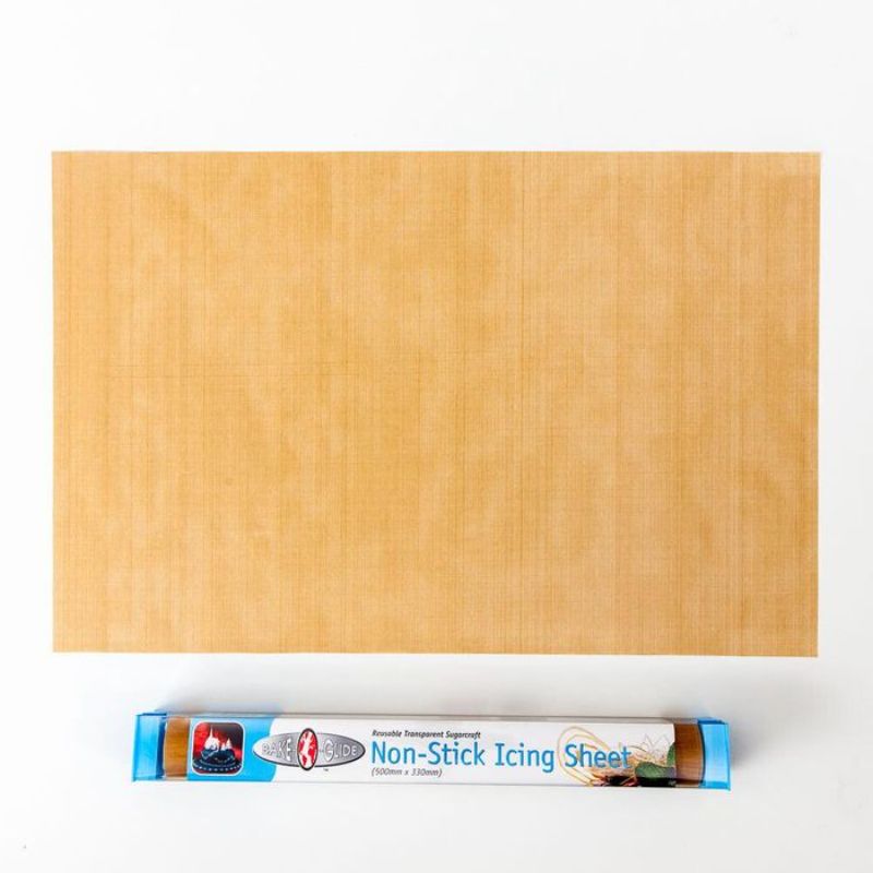 Non-stick BakeOglide SugarCraft icing sheet (50cm) for perfect cake decoration and easy design tracing.