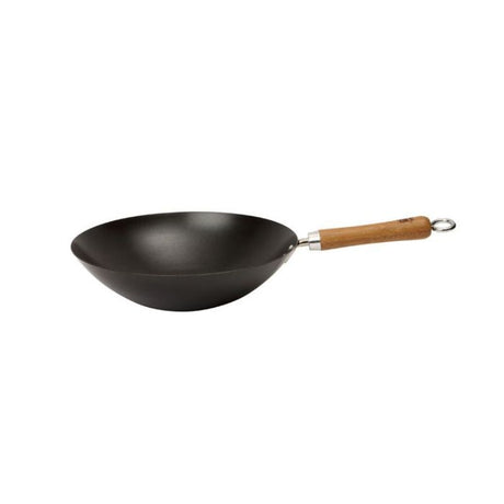 Non-stick carbon steel 12"/30cm wok for easy stir-frying, quick meals, and effortless cleaning, ideal for 2-3 servings.