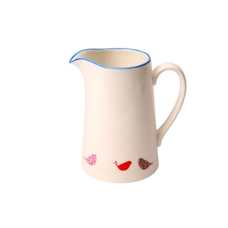 Charming 12cm porcelain jug featuring little birds design, perfect for serving milk or sauces with an easy-pour spout.