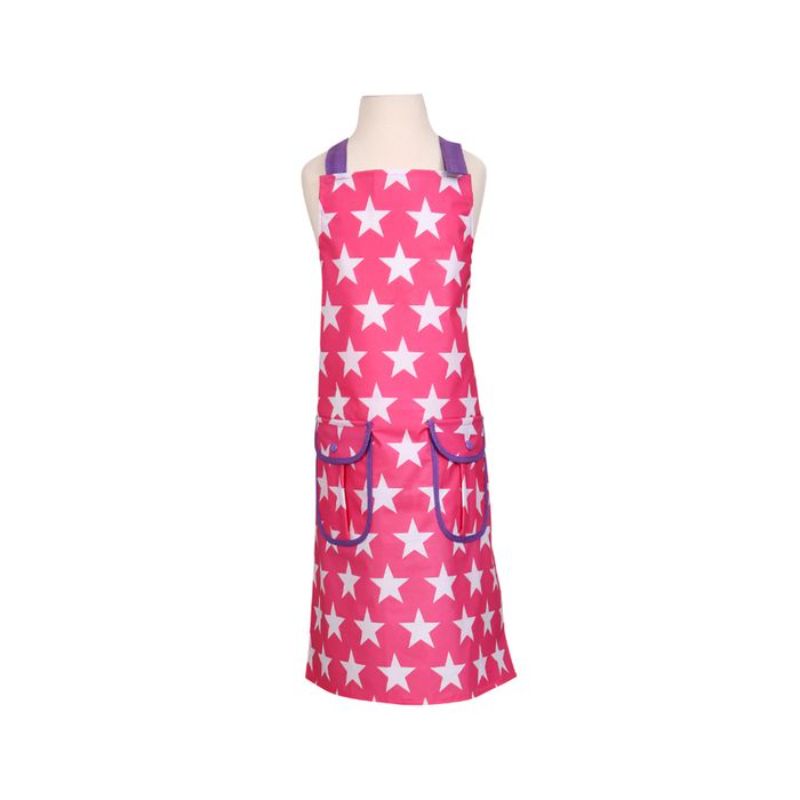 APRON - DEXAM CHILDERNS PVC STAR PINK (65cm)