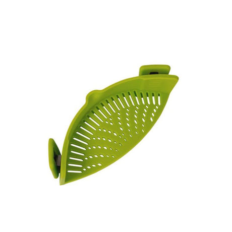 DEXAM Snap N Strain Silicone Drainer: 100cm flexible strainer with metal clips, heat resistant, space-saving, and dishwasher safe.