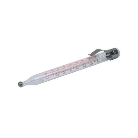 Dexam 20cm jam thermometer with metal clip, perfect for precise jam making and deep frying up to 200°C (400°F).