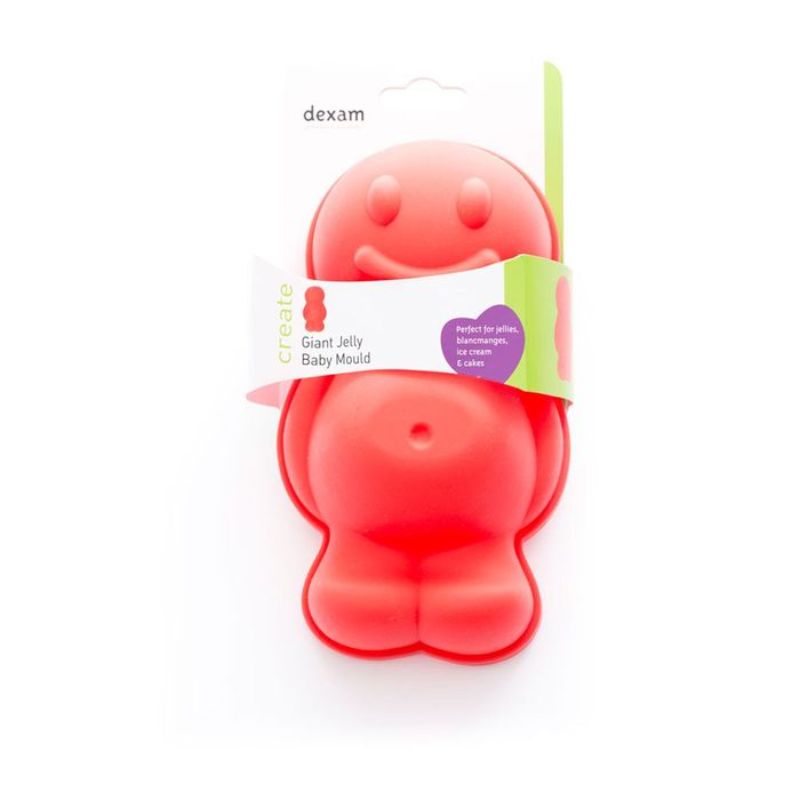 Vibrant red Dexam silicone jelly baby mould, 20cm, perfect for making jellies, desserts, and ice cream shapes.