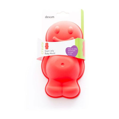 Vibrant red Dexam silicone jelly baby mould, 20cm, perfect for making jellies, desserts, and ice cream shapes.