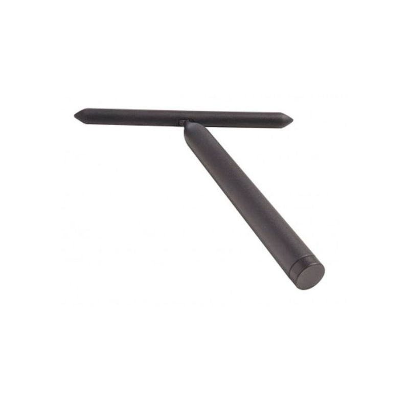 Black Mastrad crepes spreader with jointed handle, silicone tip, and retractable design for easy use and storage.