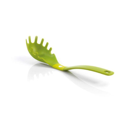 Mastrad Bel Air green pasta spoon, 31cm, durable nylon, mess-free design, perfect for stirring and serving pasta.