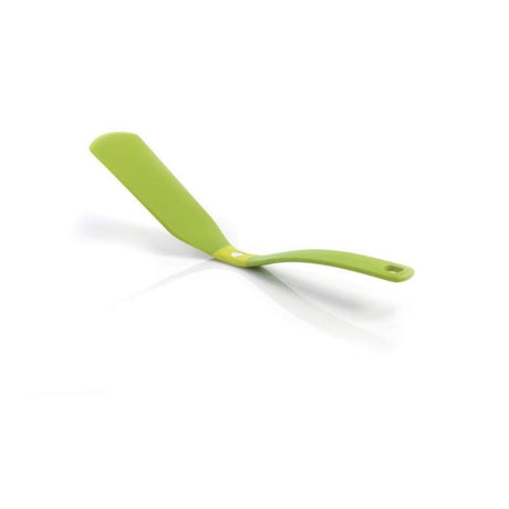 Vibrant green 37cm crepe turner made from durable nylon, designed for hygienic and effortless flipping of delicate foods.