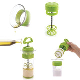 Mastrad Green Dressing Spin Top (18cm) for mixing dressings, whipping cream, and foaming milk, featuring a secure grip handle.