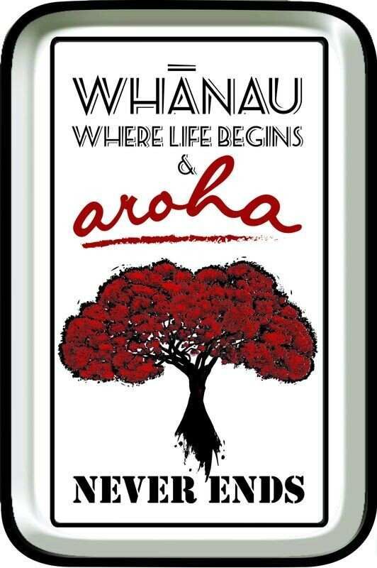 Set of 3 30cm tin wall plaques featuring the word 'Aroha', symbolizing love in M?ori, perfect for home decor.