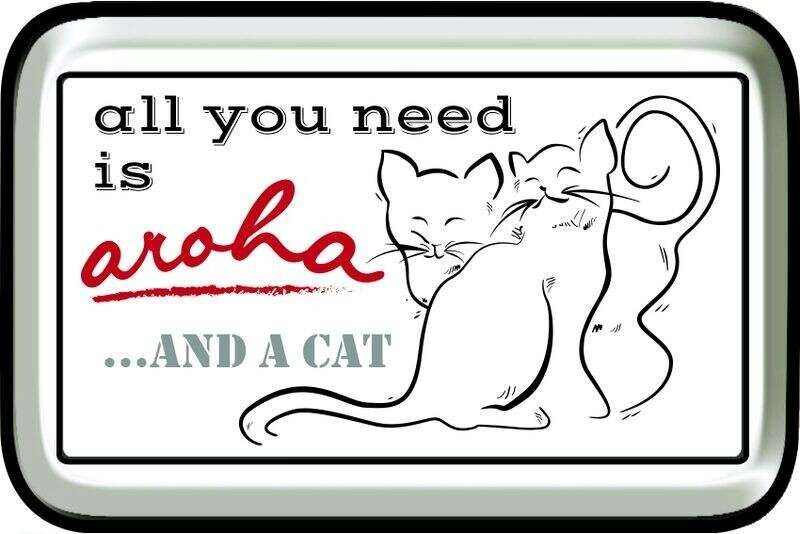 Whimsical set of 3 Aroha Cats tin wall plaques, 30cm each, perfect for cat lovers and adding charm to any decor.