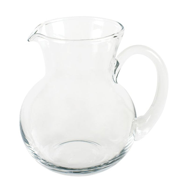 Elegant 1.5L glass water jug with ergonomic handle, perfect for serving infused beverages at any gathering.