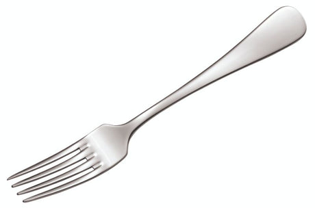 Elegant Wilkie Edinburgh Table Fork with teardrop handle, made of durable 18/10 stainless steel for any dining occasion.