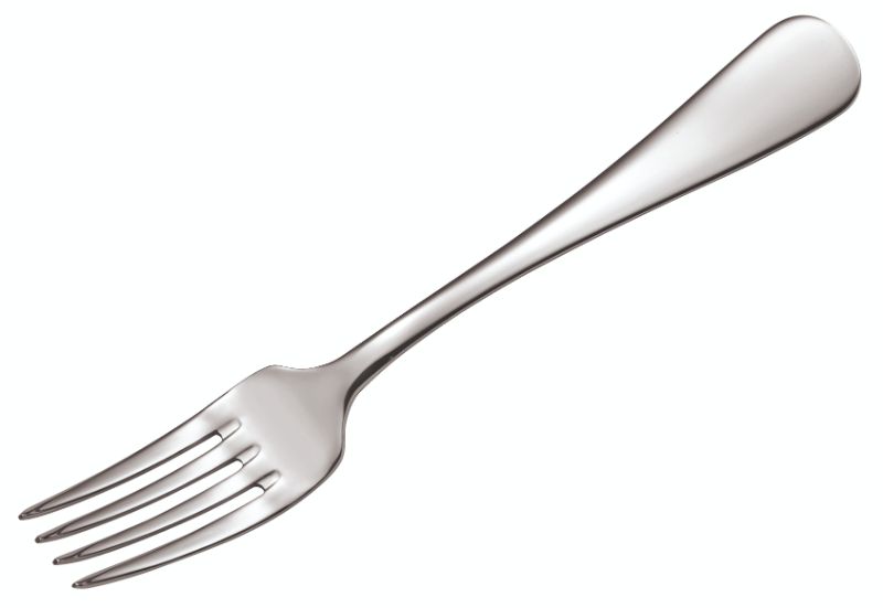 Elegant Wilkie Edinburgh Dessert Fork in 18/10 stainless steel with a teardrop handle, perfect for any dining occasion.