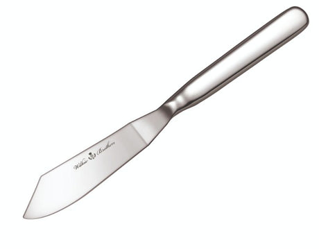 Elegant Wilkie Edinburgh Fish Knife crafted from 18/10 stainless steel with a polished finish, perfect for serving seafood.