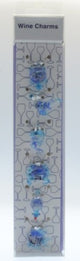 Vibrant colored glass Sea Life wine charms featuring Kiwiana designs, perfect for identifying glasses at any gathering.