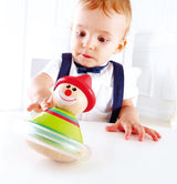 Colorful wooden teether featuring Roly-Poly Ralph, designed for sensory play with beads that roll and rattle.