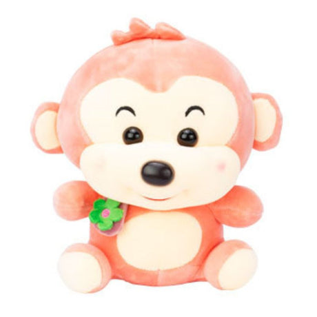 Soft, cuddly peach-colored plush monkey, 25cm tall, ideal for playtime and snuggles, perfect gift for all ages.