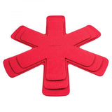 Red Pyrolux Pan and Pot Protector set of 3 (28/33/38cm) providing cushioning to prevent scratches and damage during storage.