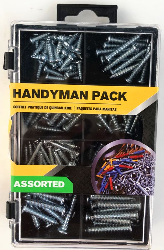 Assorted screws in 6 packs, ideal for various DIY projects, offering reliability and durability for all applications.
